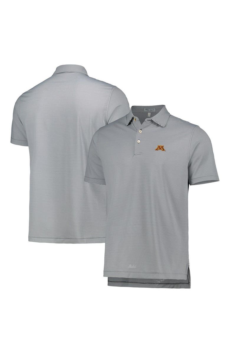 Peter Millar Men's Peter Millar Gray Minnesota Golden Gophers Jubilee Striped Performance Jersey Polo, Main, color, 