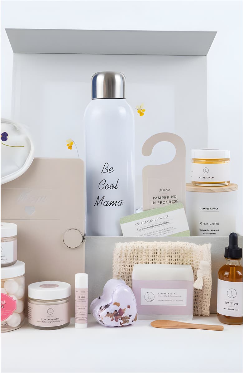 Lizush Pampering Natural Skincare Gift Set for New Mom, Main, color, NO COLOR