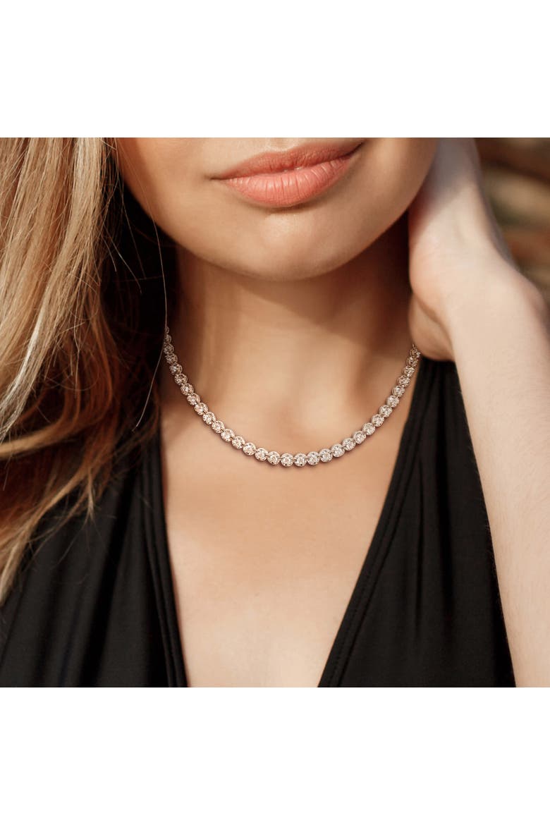 10 3/4ct. t.w. Lab-Grown Diamond Tennis Necklace 14k, Alternate, color, White Gold