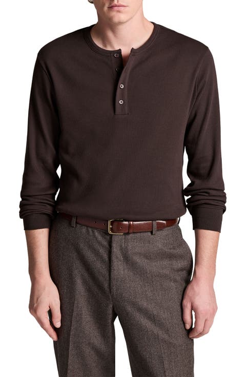 Ribbed Long Sleeve Henley