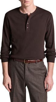 Vince Ribbed Long Sleeve Henley