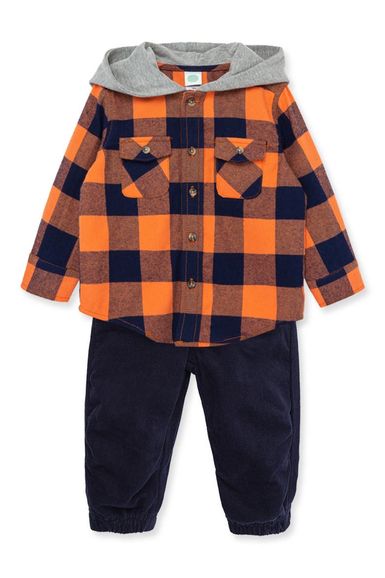 Check Woven Shirt Jacket & Pants Set, Alternate, color, BLUE