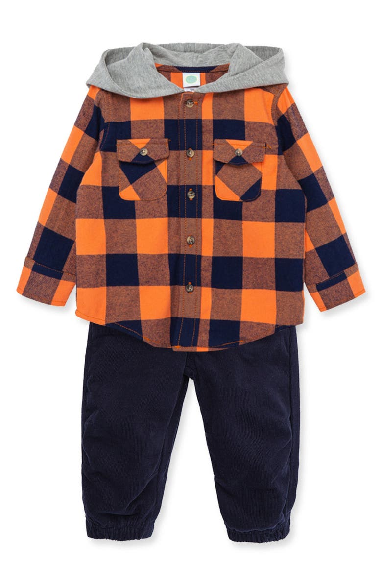 Little Me Check Woven Shirt Jacket & Pants Set, Alternate, color,