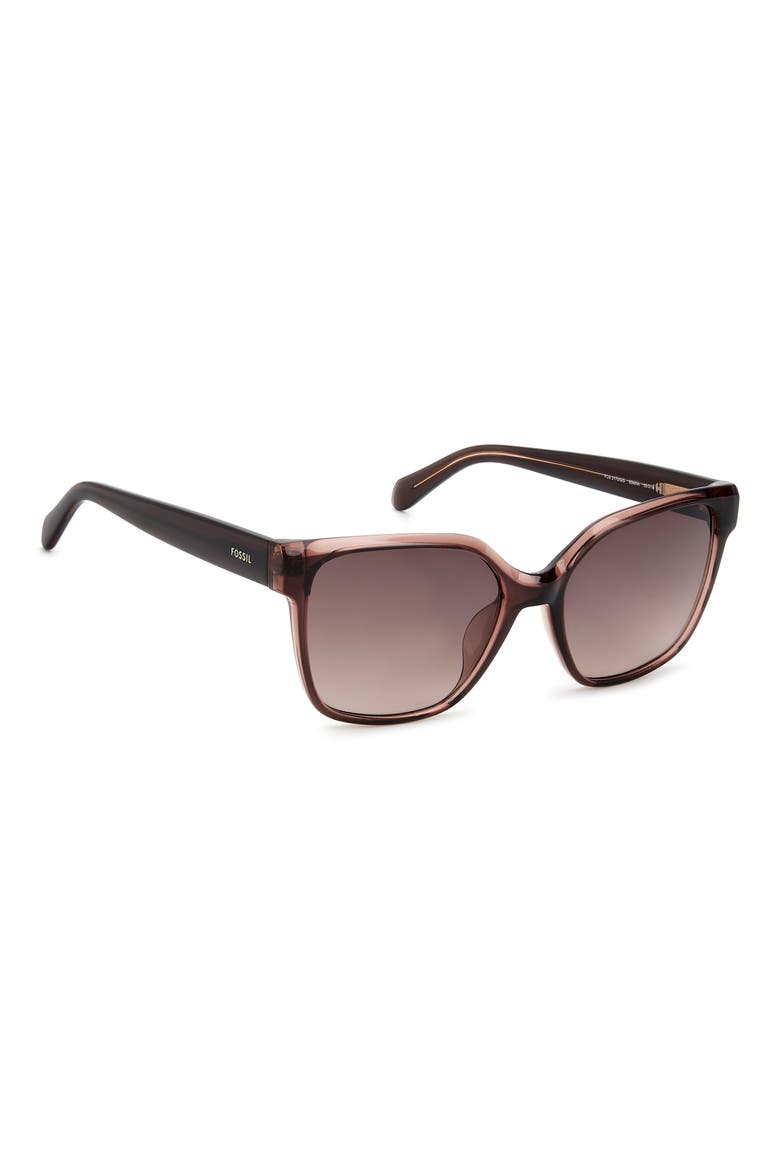 55mm Gradient Cat Eye Sunglasses, Alternate, color, CRYSTAL GREY/ BROWN SF