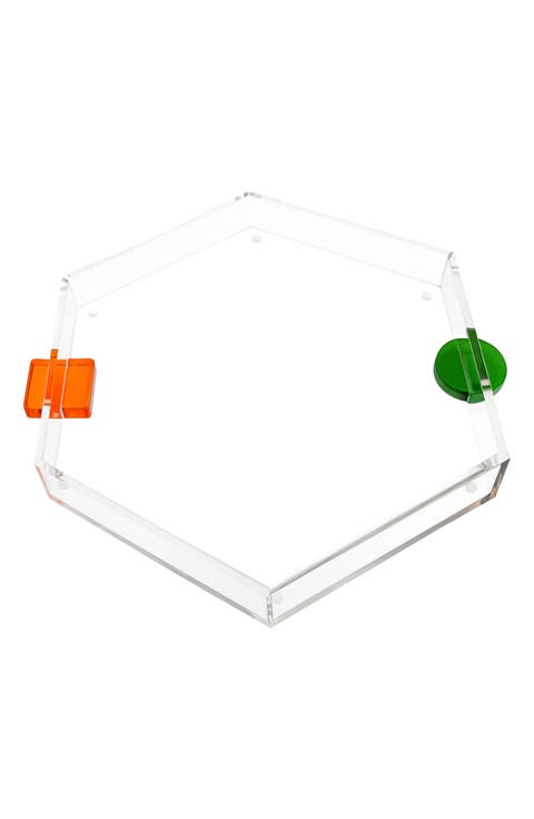 Geometric Handle Acrylic Tray