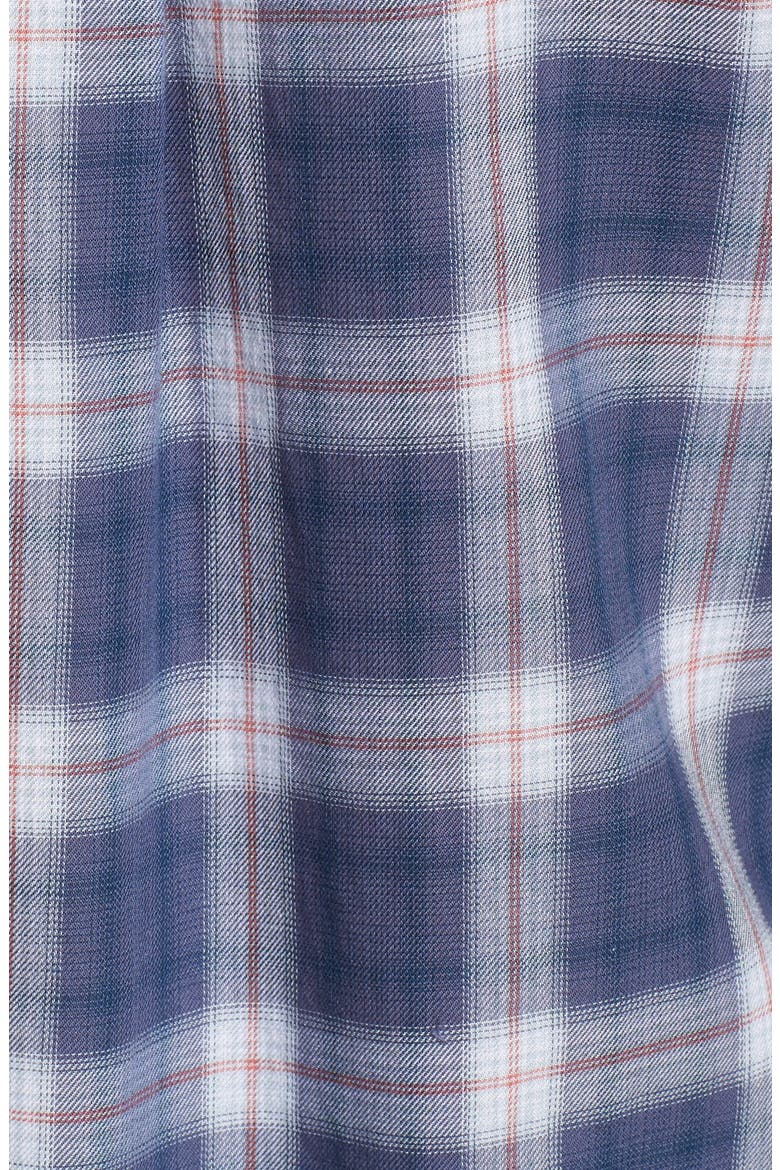 Treasure&Bond Plaid Cotton Shirt, Alternate, color, BLUE SHADOW QUATRO FADE PLAID