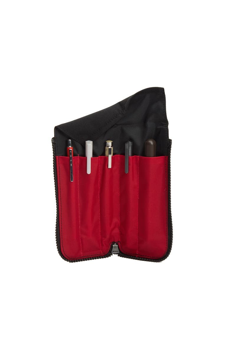 Halfzip Pen Case, Alternate, color, Black