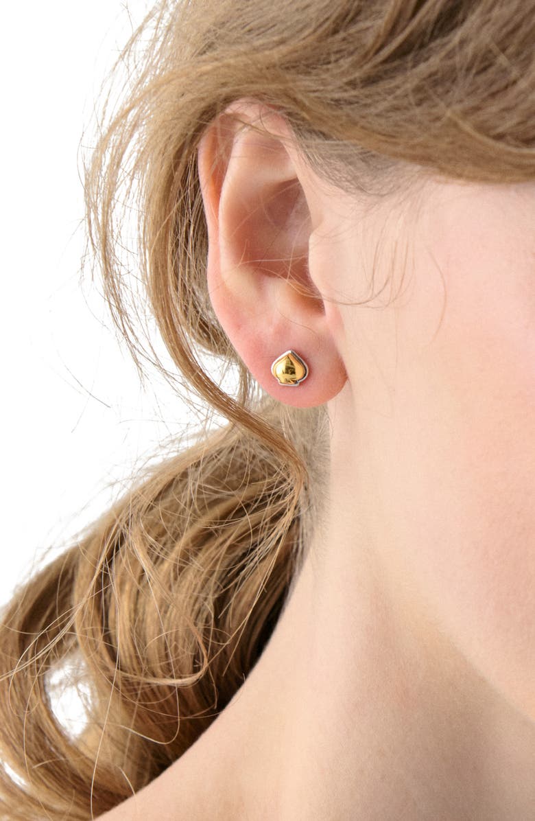 Kate Spade New York mini spade stud earrings, Alternate, color, Gold/ Silver