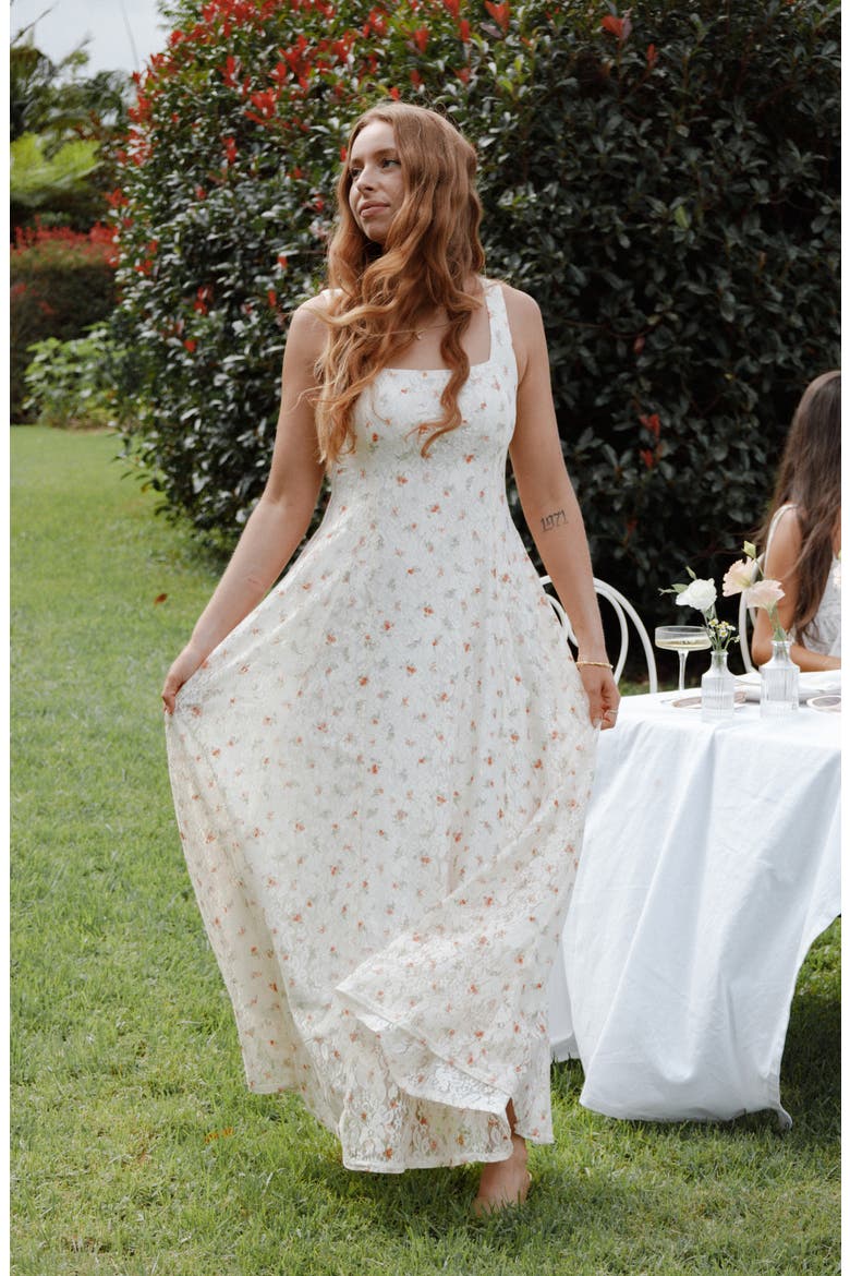 Valley Maxi Dress, Alternate, color, WHITE FLORAL LACE