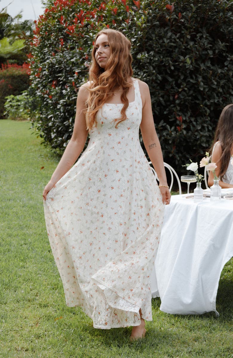 Petal & Pup Valley Maxi Dress, Alternate, color, White Floral Lace