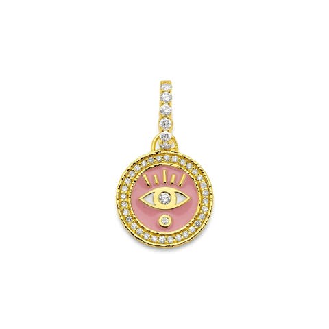 Enameled Evil Eye Charm with Diamonds