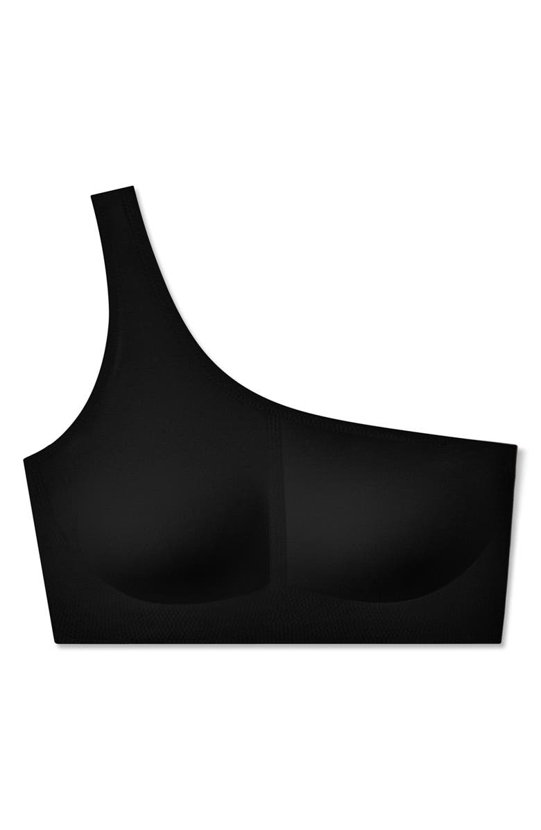 True & Co True Body One-Shoulder Bra, Alternate, color, Black