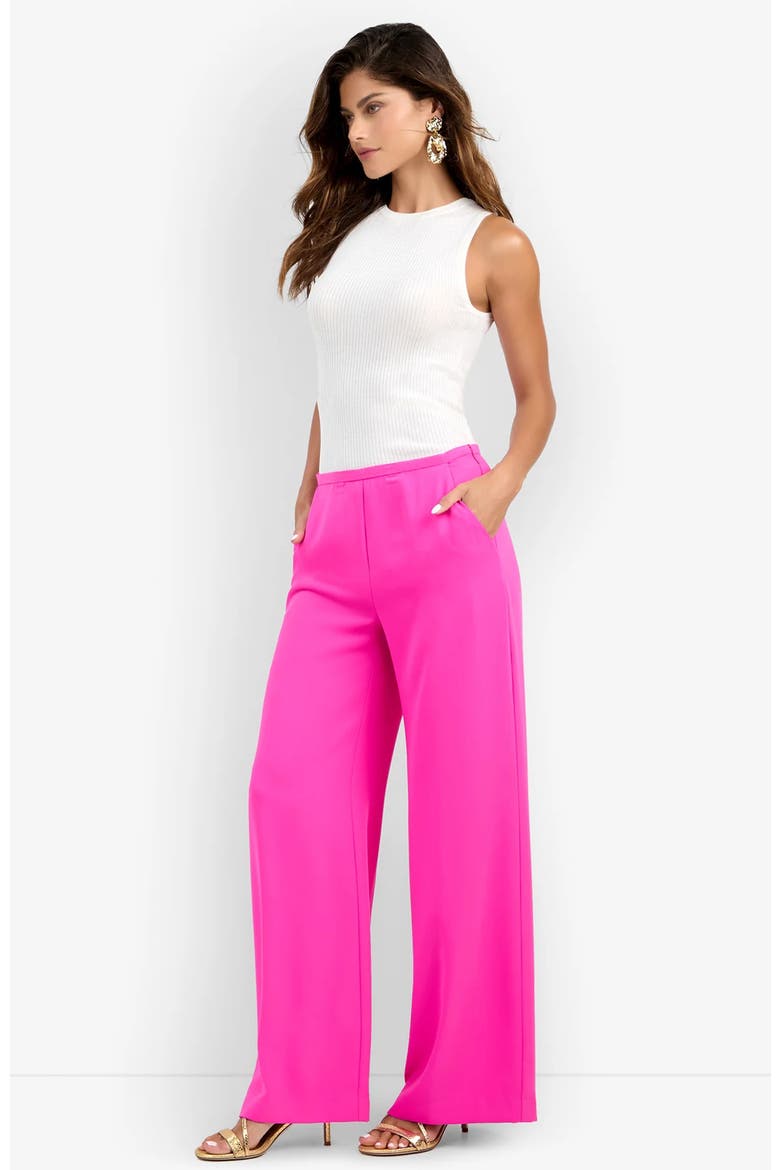 Tavia Double Georgette Pant, Alternate, color, Luminosa Rosa