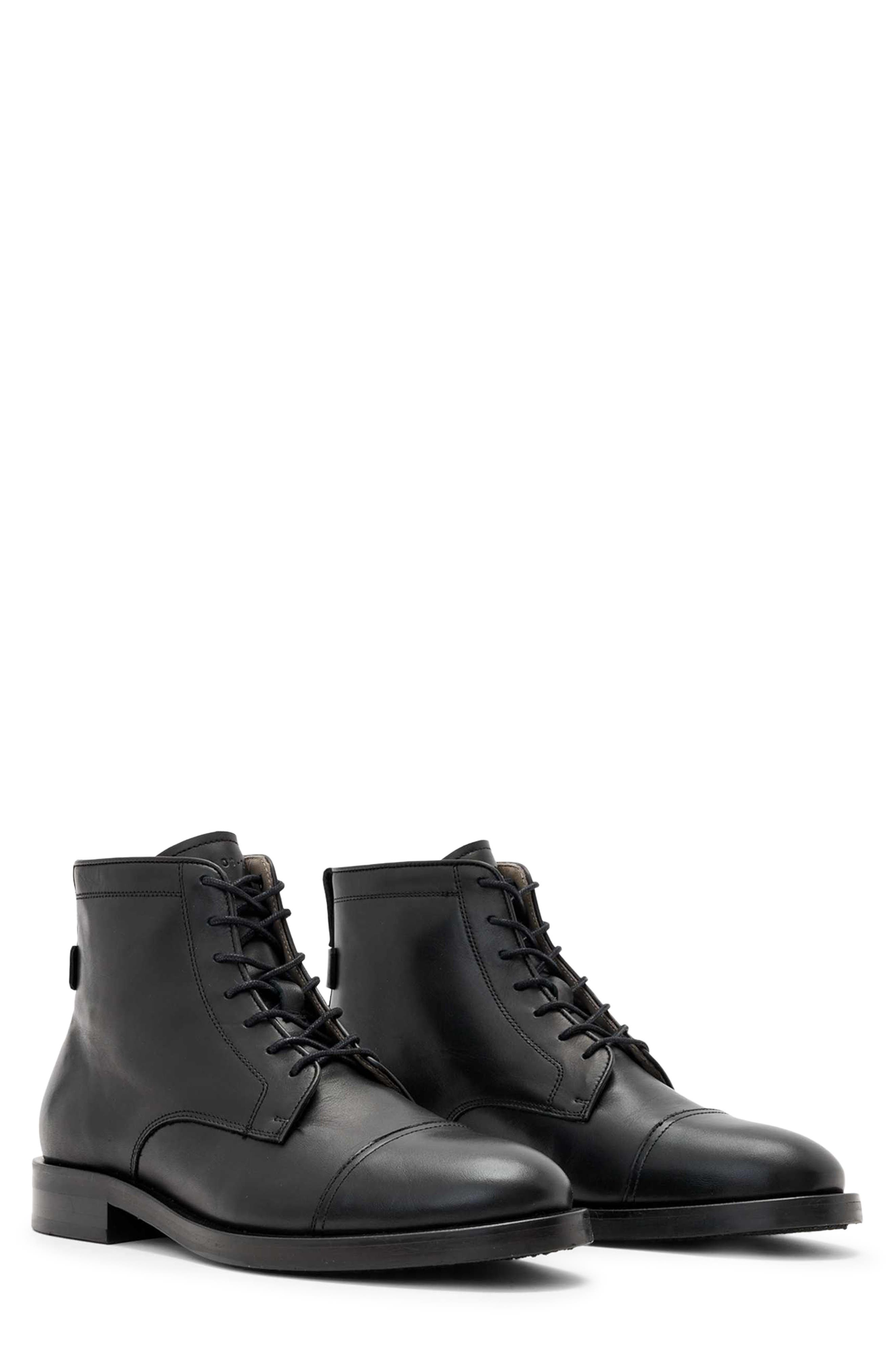 AllSaints Bloom Lace-Up Boot, Main, color, Black