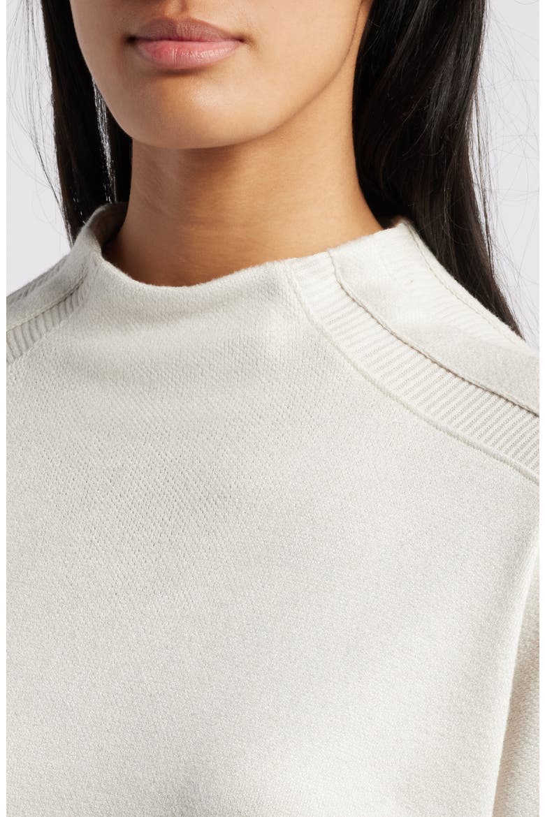 Funnel Neck Knit Top, Alternate, color, HEATHER ECRU