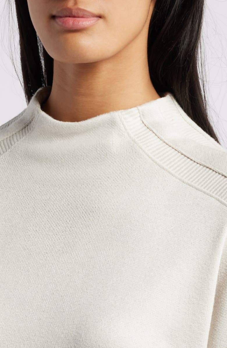 Wit & Wisdom Funnel Neck Knit Top, Alternate, color, Heather Ecru