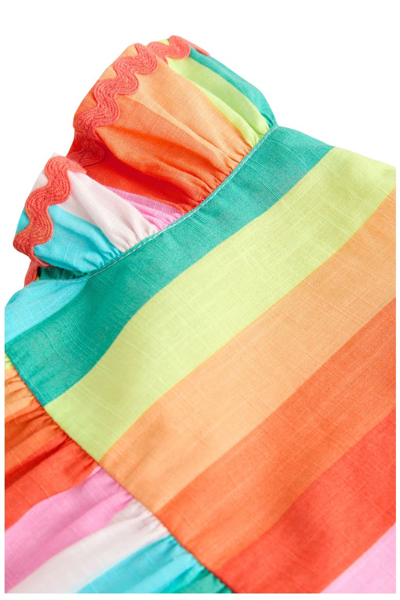 Kids' Bright Rainbow Ruffle Cotton Dress, Alternate, color, MULTI