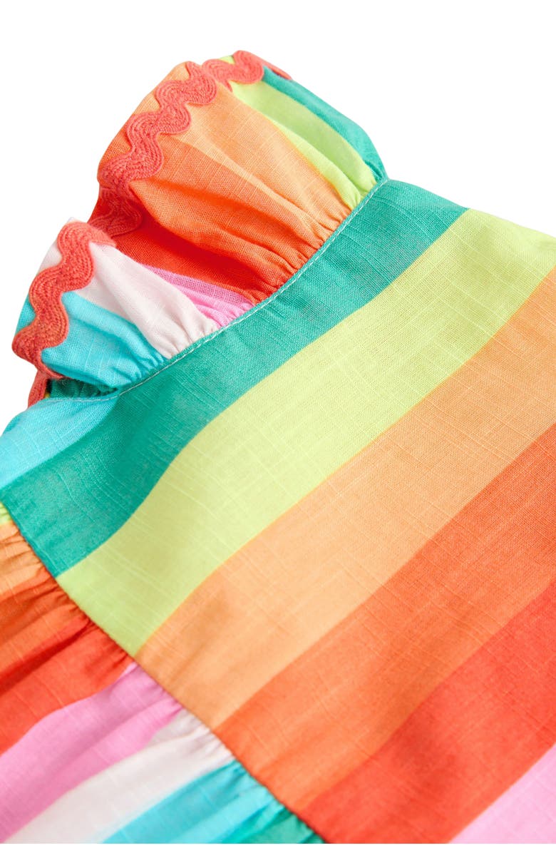 NEXT Kids' Bright Rainbow Ruffle Cotton Dress, Alternate, color, Multi