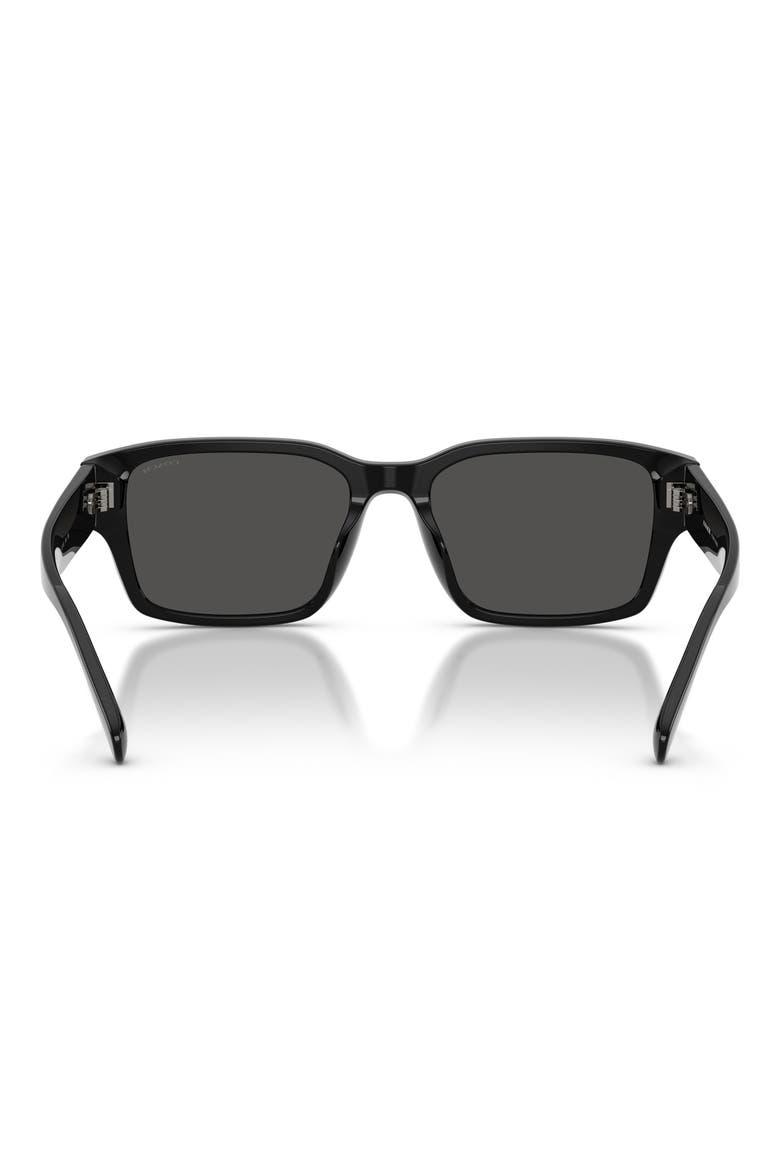 55mm Rectangular Sunglasses, Alternate, color, BLACK / GREY SOLID