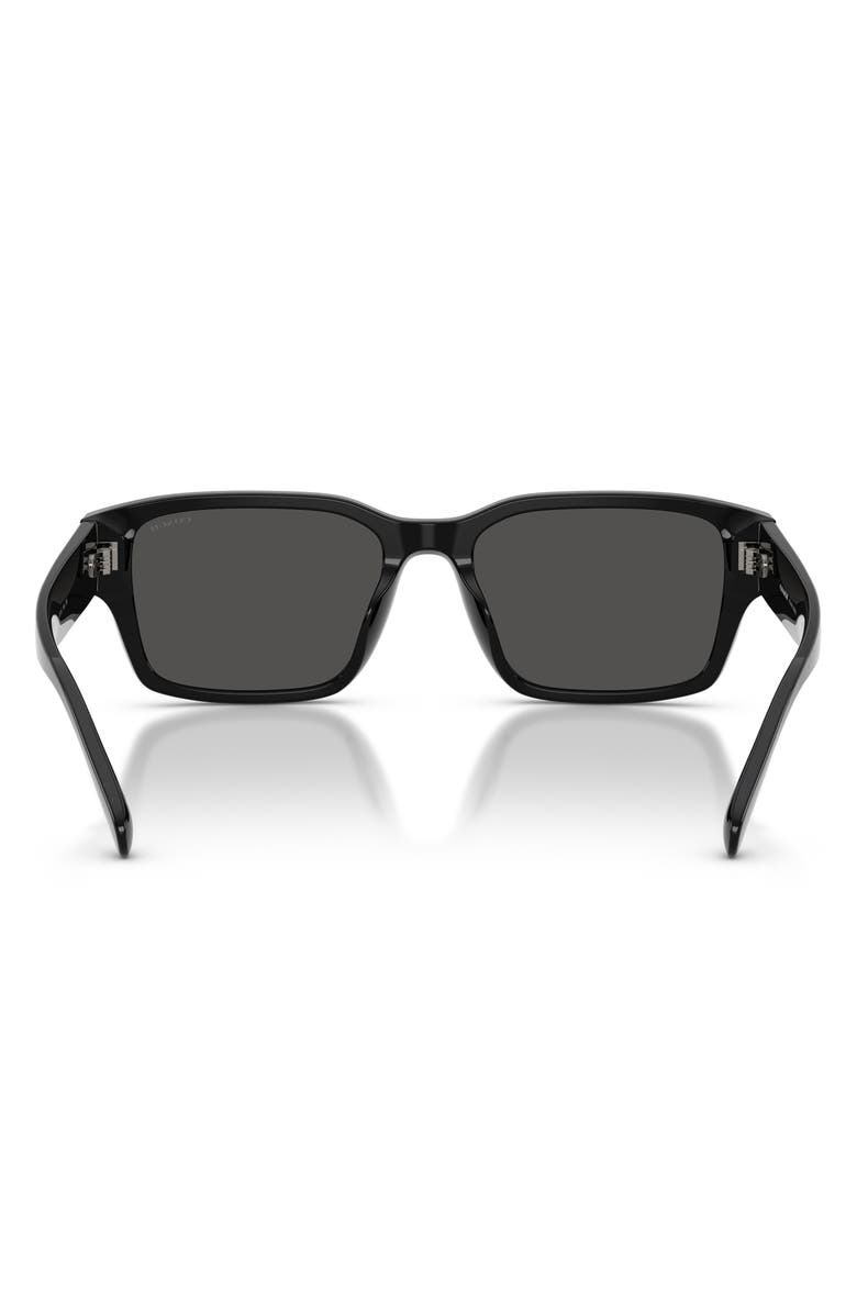 COACH 55mm Rectangular Sunglasses, Alternate, color, Black / Grey Solid