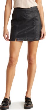 AG Adaline Coated Denim Miniskirt