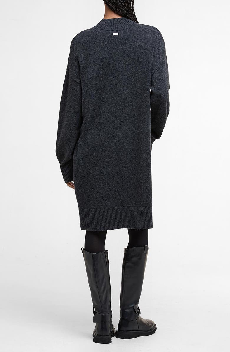 Barbour Serena Oversize Long Sleeve Mock Neck Sweater Dress, Alternate, color, Charcoal