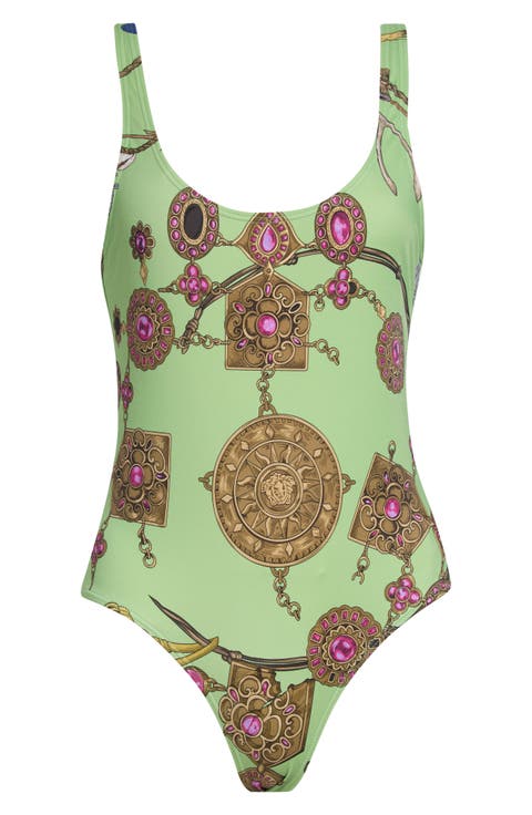 Broken Jewels Print One-Piece Swimsuit