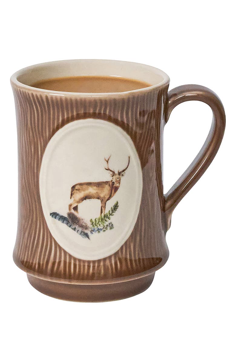 Juliska Forest Walk Stag Mug, Alternate, color, Cafe Au Lait