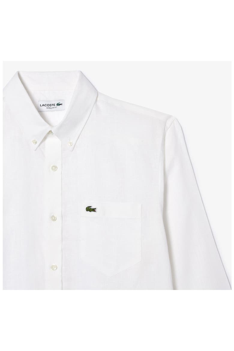 Regular Fit Linen Button-Down Shirt, Alternate, color, WHITE