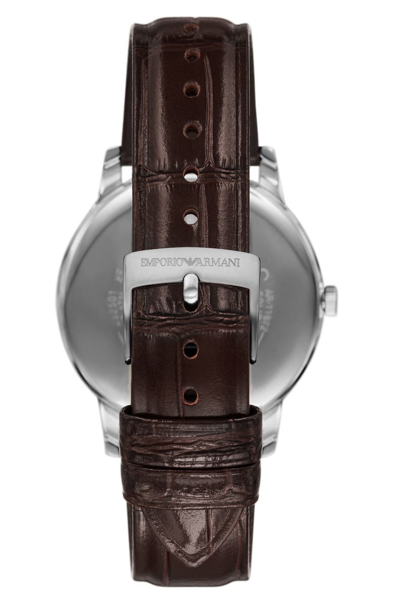 Emporio Armani Minimalist Leather Strap Watch, 39mm, Alternate, color, 