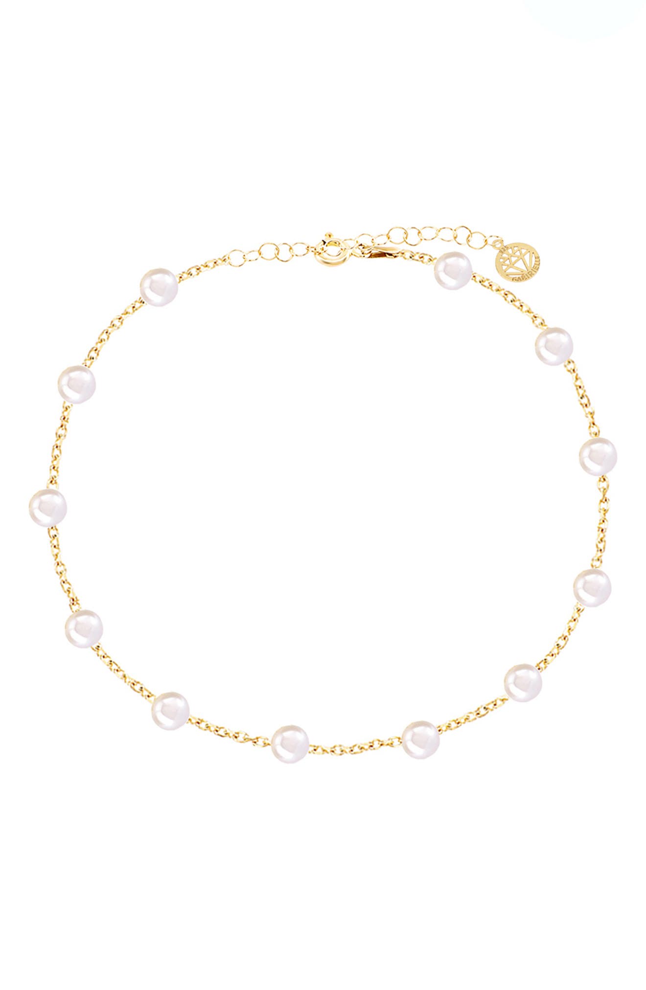 Gabi Rielle 14K Yellow Gold Plated Sterling Silver Mother of Pearl Beaded Anklet at Nordstrom Rack