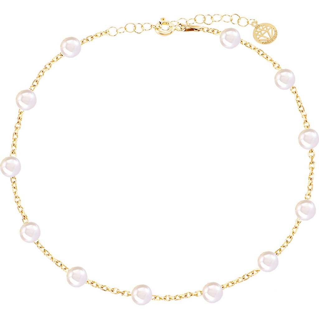 Gabi Rielle 14K Yellow Gold Plated Sterling Silver Mother of Pearl Beaded Anklet at Nordstrom Rack