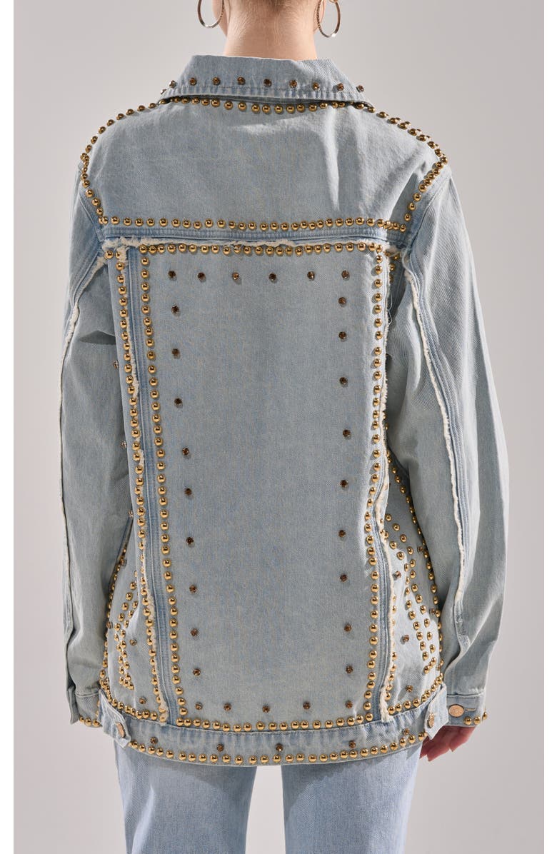 AZALEA WANG Sable Embellished Jacket, Alternate, color, Denim