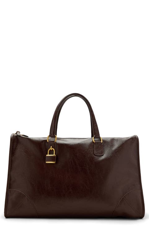 Shiny Finish Faux Leather Maxi Bag