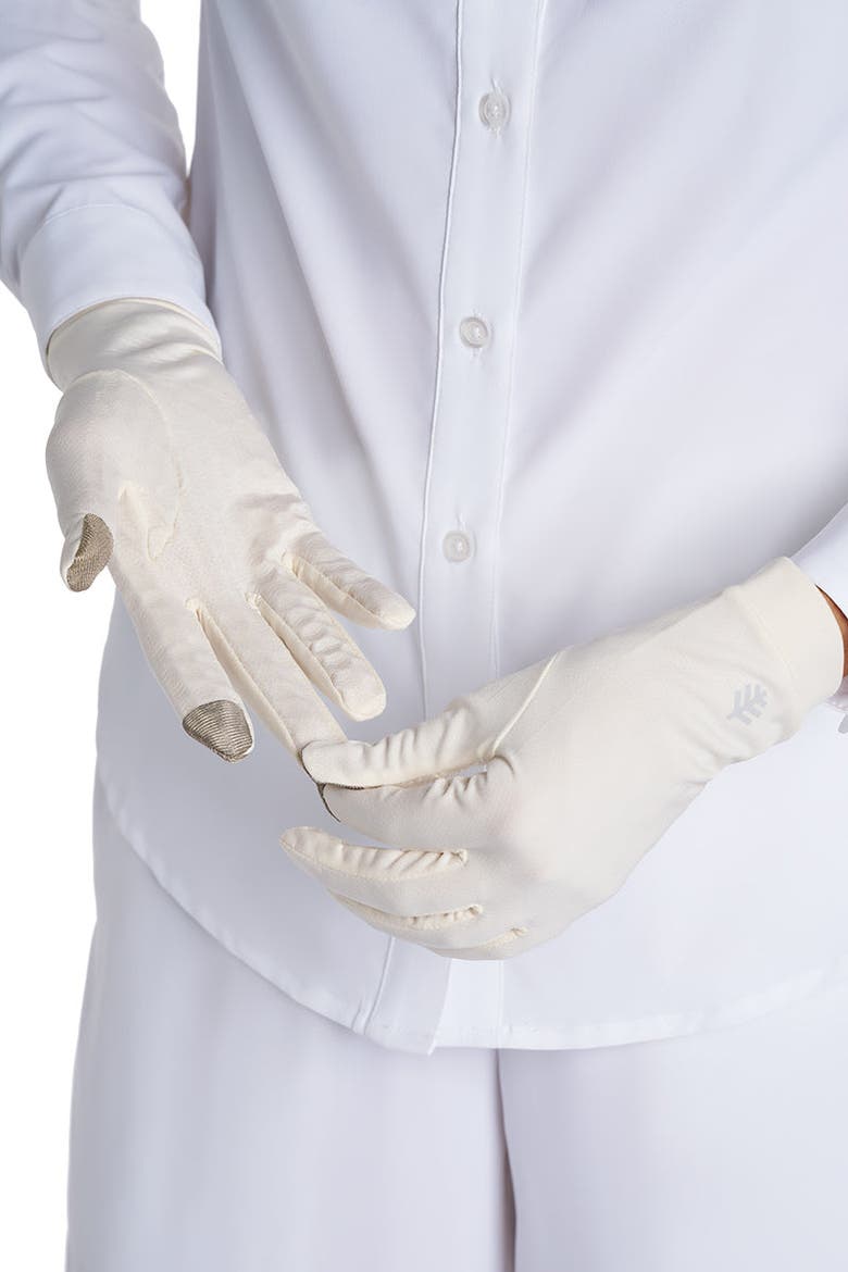 Gannett Full Finger UV Sun Gloves, UPF 50+ Sun Protection, Alternate, color, Vanilla