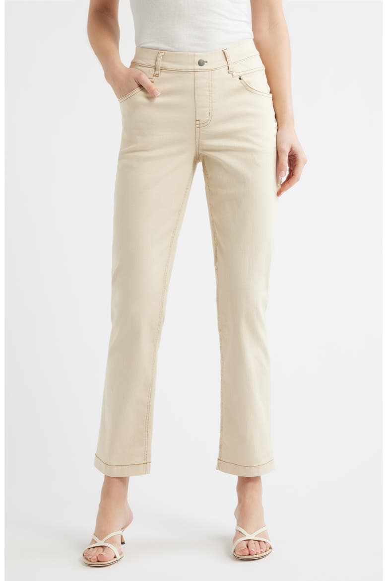 Crosshatch Denim Straight Leg Leggings, Main, color, ECRU