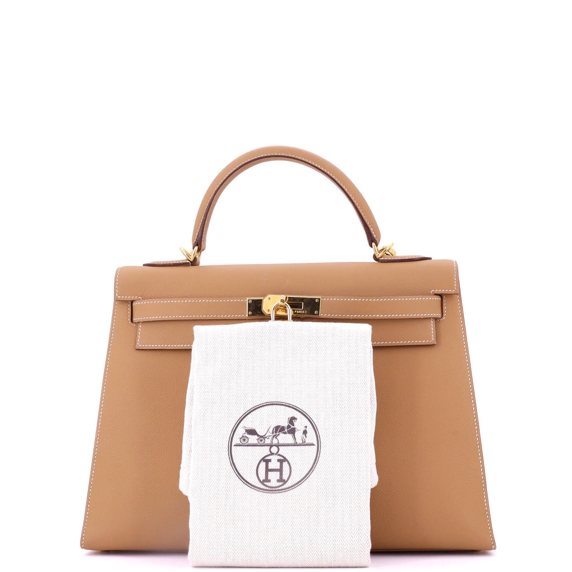 Pre-Owned Hermes Kelly Handbag Brown Epsom with Gold Hardware 32, Alternate, color, 