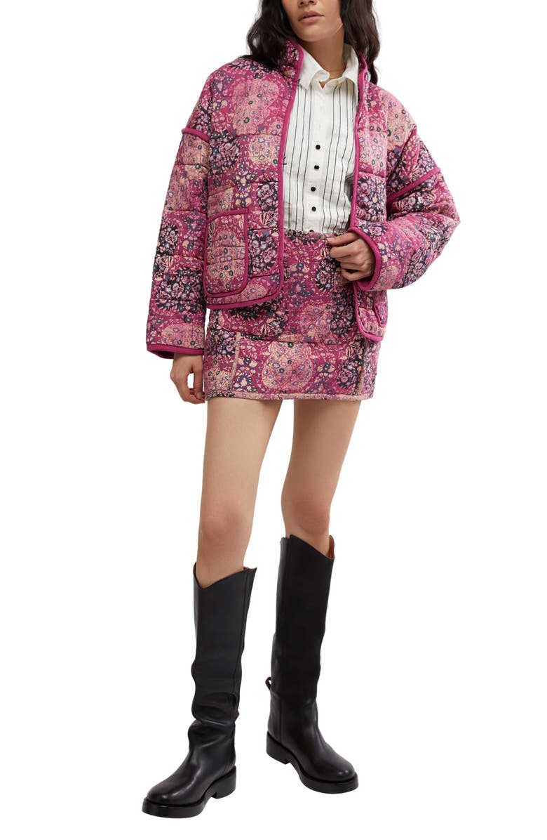 Free People Chloe Print Jacket, Alternate, color, Sweethearts Combo