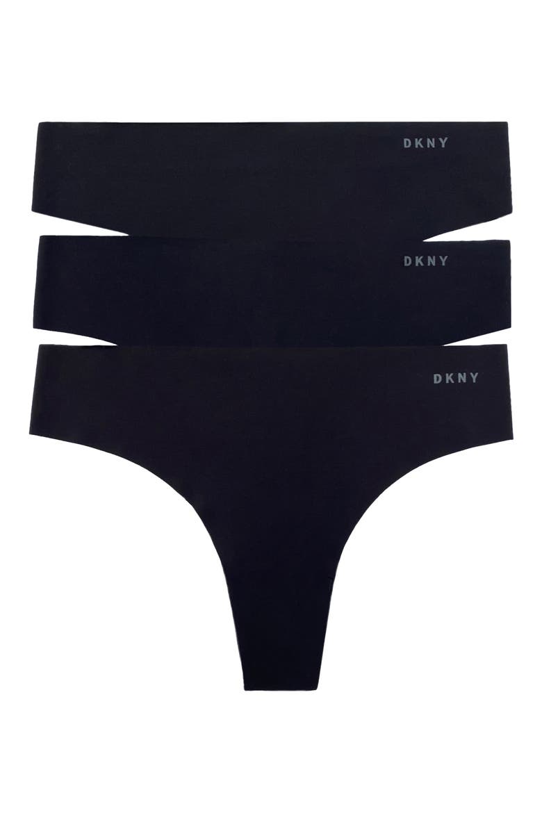 Litewear Cut Anywhere 3-Pack Thongs, Main, color, BLACK/ BLACK/ BLACK