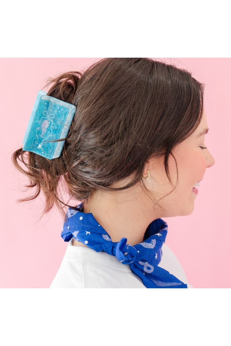 Book Club Themed Claw Clips, Alternate, color, Blue Portrait Book