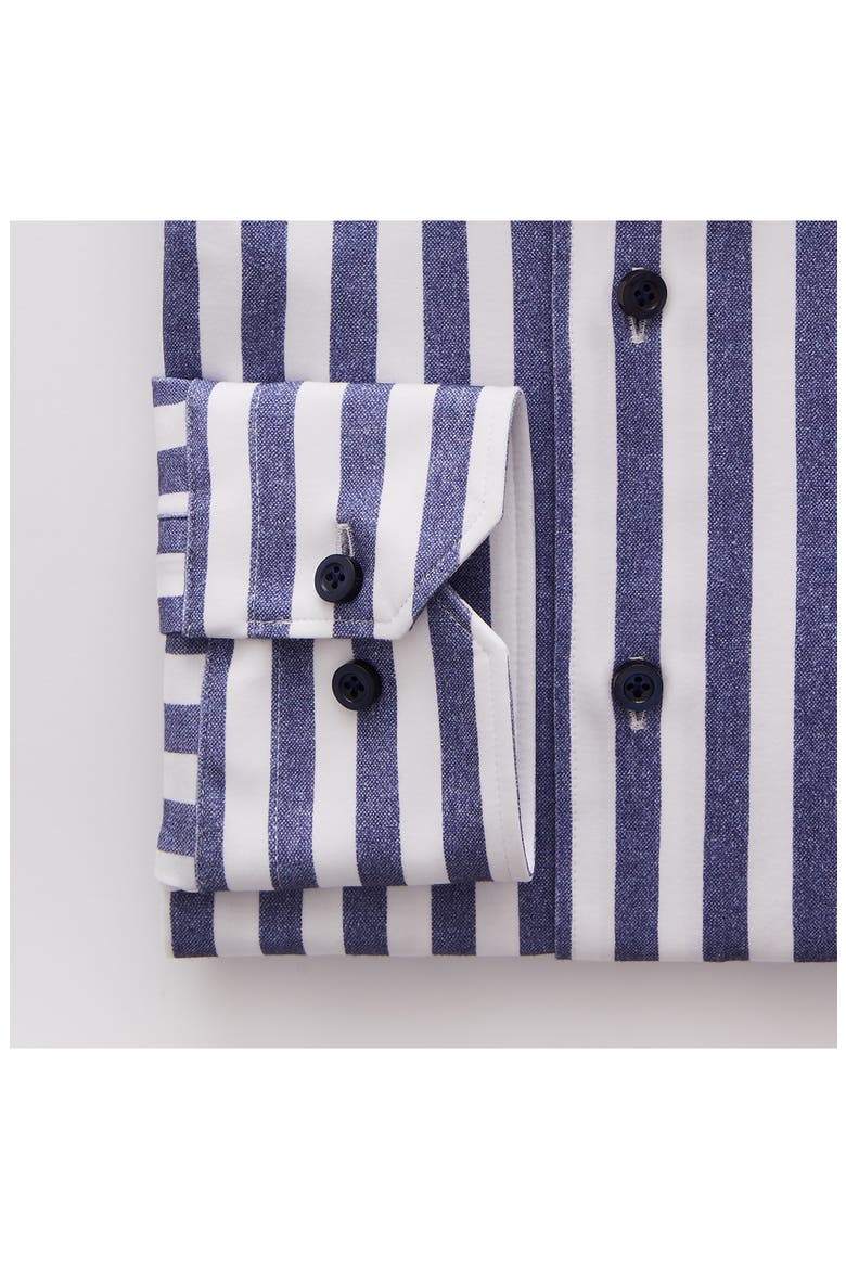 4Flex Modern Fit Stripe Knit Button-Up Shirt, Alternate, color, NAVY