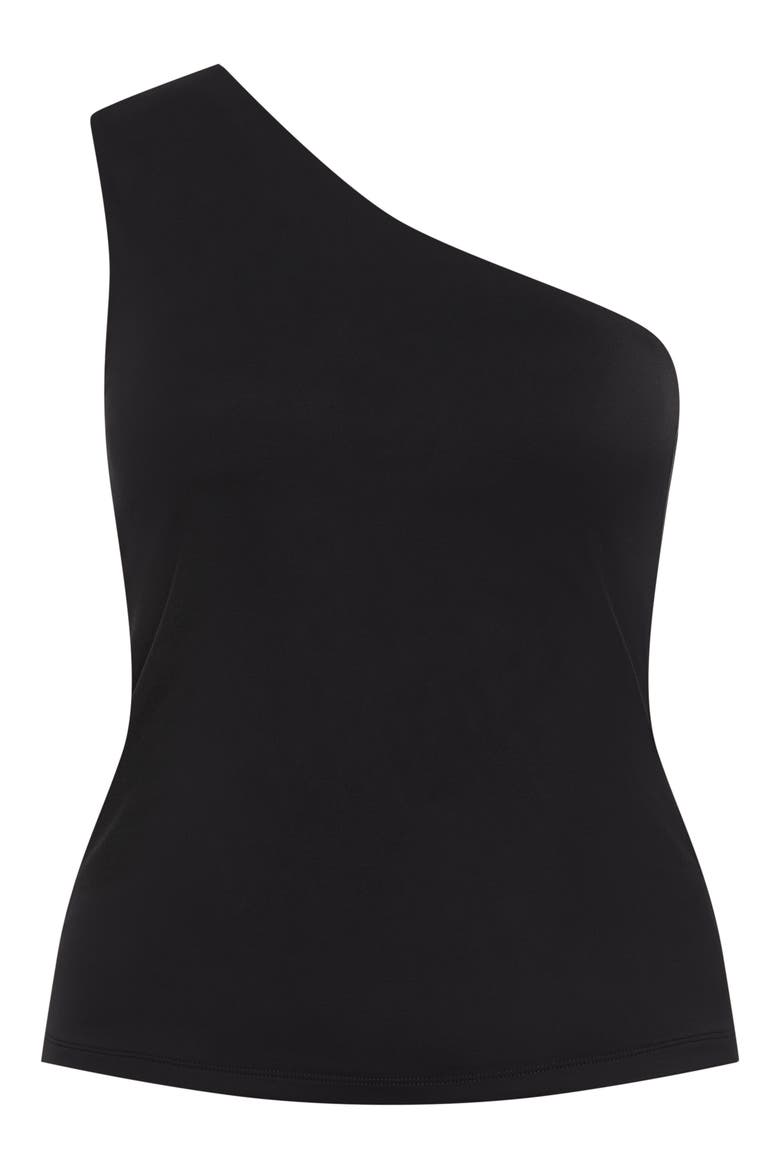 Swept Away One-Shoulder Top, Alternate, color, BLACK