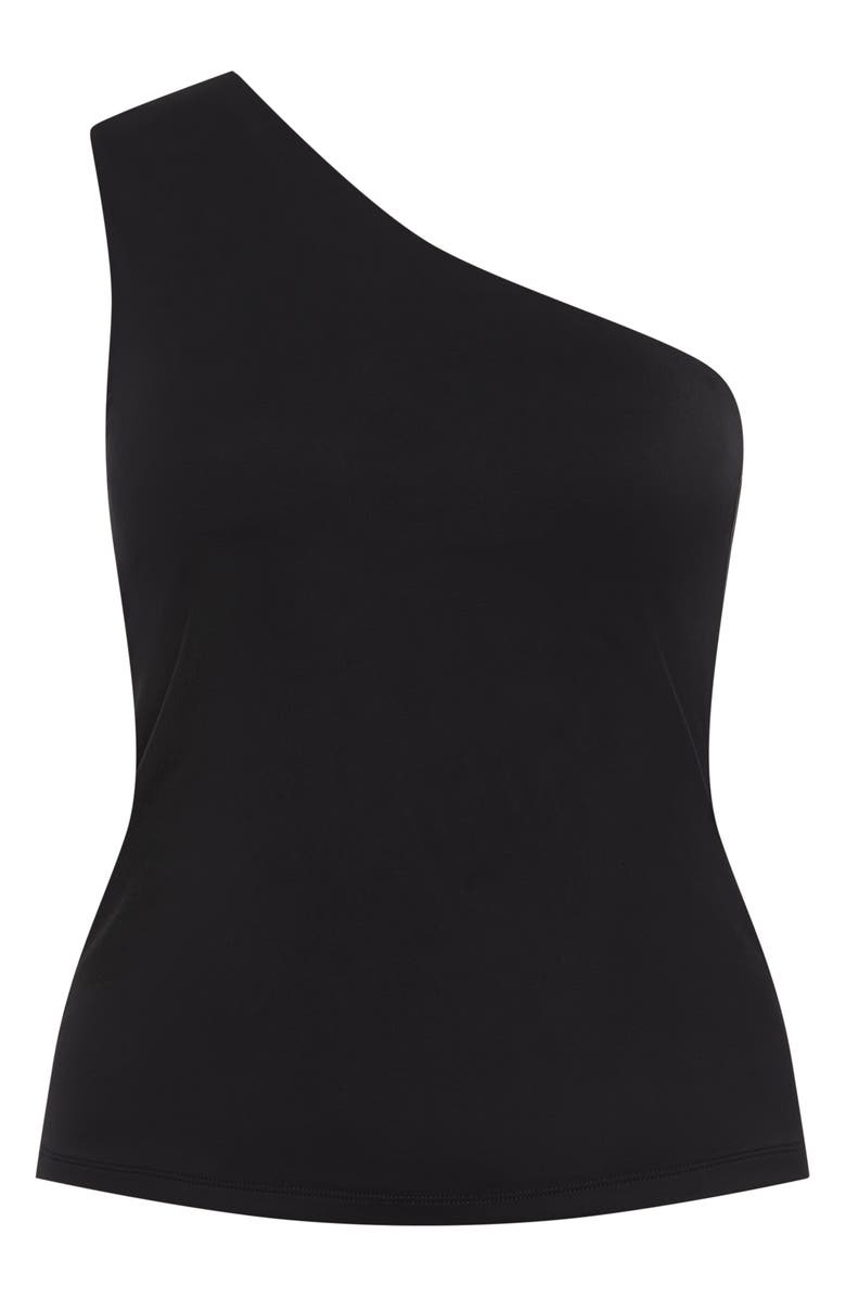 City Chic Swept Away One-Shoulder Top, Alternate, color, Black