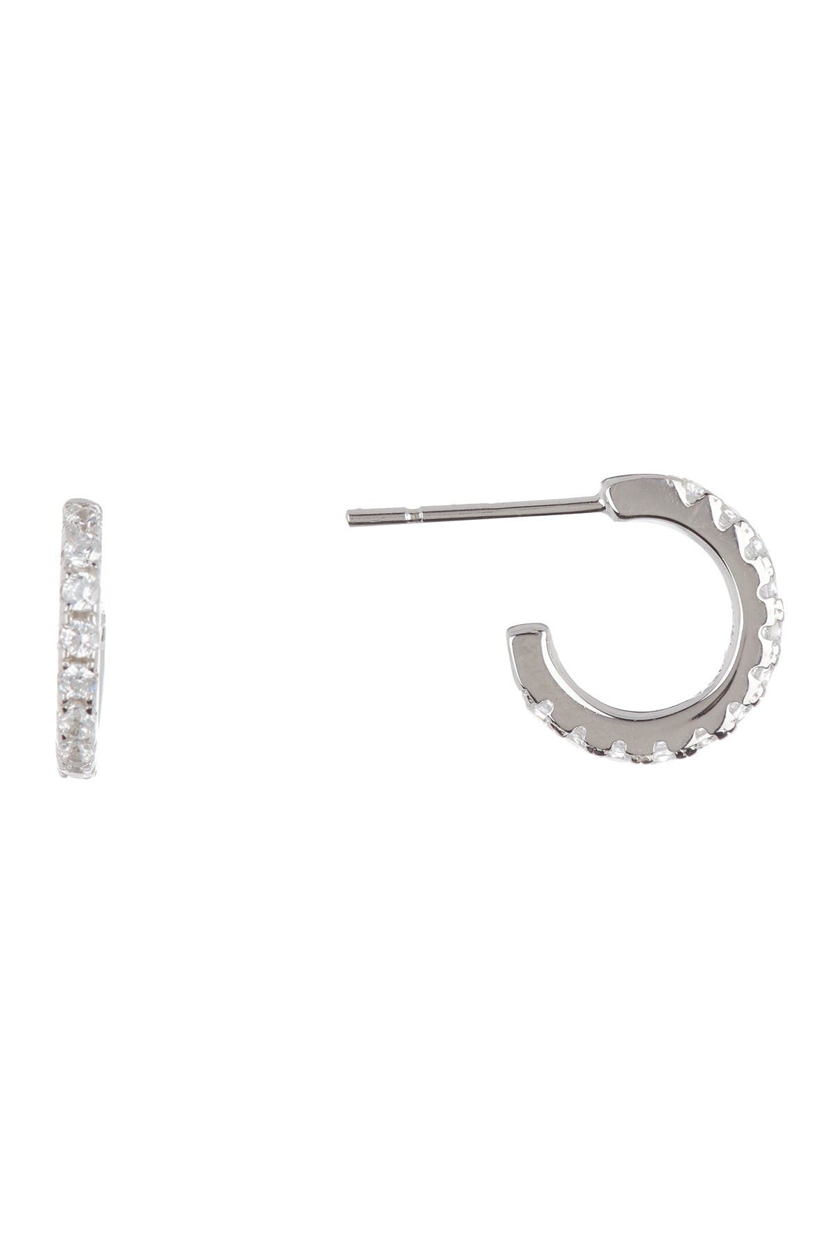 Adornia Swarovski Crystal Mini Huggie Hoop Earrings