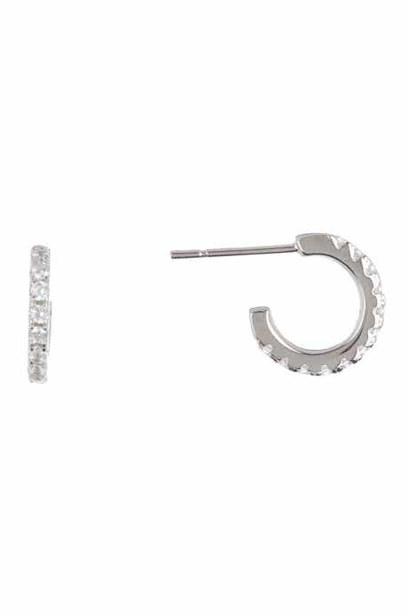 Adornia Swarovski Crystal Mini Huggie Hoop Earrings
