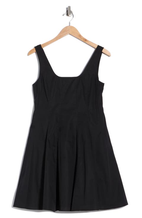Sleeveless Seam Poplin Skater Dress