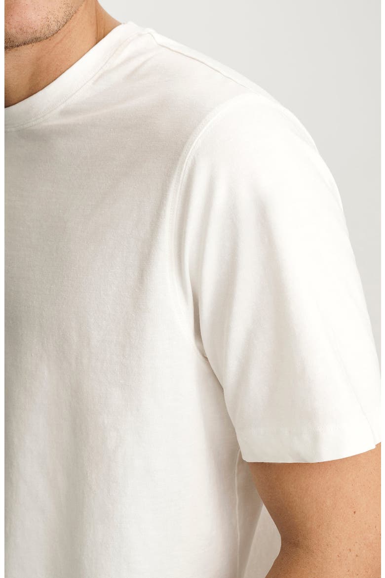 White Slub Cotton Blend T-Shirt, Alternate, color, WHITE