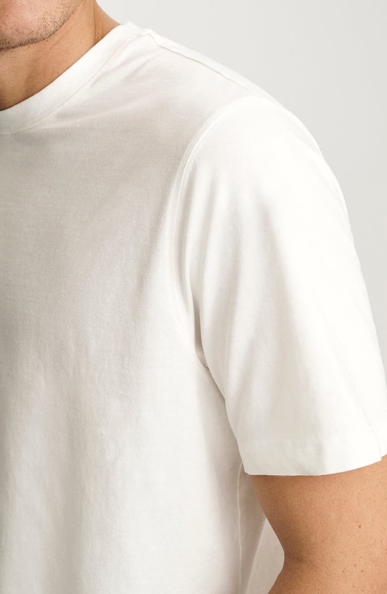 Mavi Jeans White Slub Cotton Blend T-Shirt, Alternate, color,