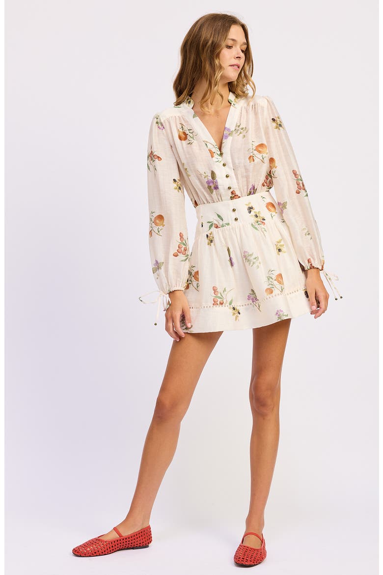 Tusla Long Sleeve Minidress, Alternate, color, IVORY MULTI