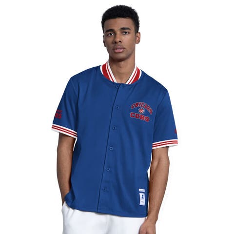 Men's Starter  Royal Chicago Cubs Button-Up Short Sleeve Jacket